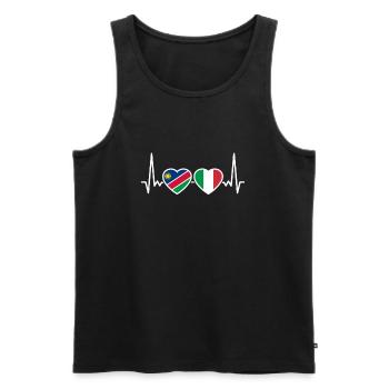 Namibia Italien Herzschlag Flagge Namibier - Männer Premium Bio Tank Top - Schwarz - Vorne - Michal (187cm)