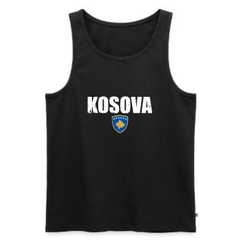 Kosova Vintage Kosovo Kosovar Flag Kosovare - Men's Premium Organic Tank Top - black - Front - AI Model Male 178 light (178cm)