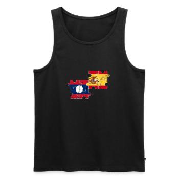 Laos Espagne Vintage Flag Espagnol Laotien - Débardeur bio Premium Homme - noir - Devant - Michal (187cm)