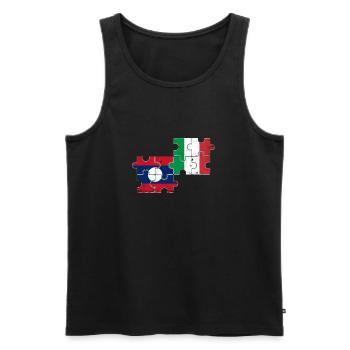 Laos Italie Vintage Flag Laotien Italien - Débardeur bio Premium Homme - noir - Devant - Michal (187cm)