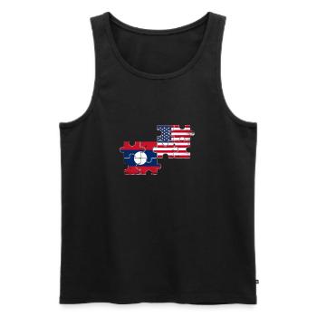 Laos USA Vintage Flag Laotien américain - Débardeur bio Premium Homme - noir - Devant - Michal (187cm)