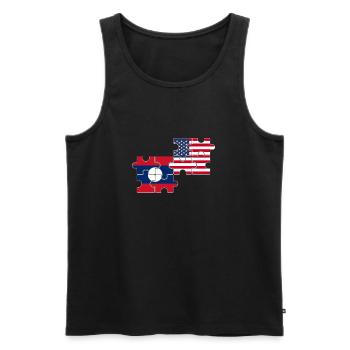 Laos USA Flagge Amerikanisch Laote - Männer Premium Bio Tank Top - Schwarz - Vorne - Michal (187cm)