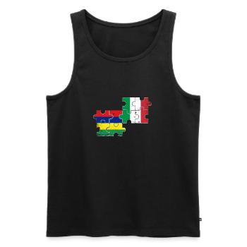 Mauritius Italy Vintage Flag Mauritian - Men's Premium Organic Tank Top - black - Front - Michal (187cm)