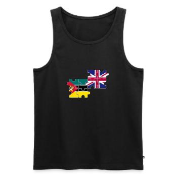 Mozambique UK flag British Mozambican - Men's Premium Organic Tank Top - black - Front - AI Model Male 178 light (178cm)