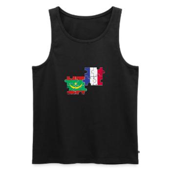 Mauritania France Vintage Flag Mauritanian - Men's Premium Organic Tank Top - black - Front - Michal (187cm)