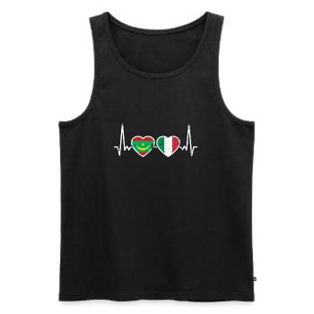 Mauritania Italy Vintage Heartbeat Flag - Men's Premium Organic Tank Top - black - Front - Michal (187cm)
