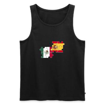 Mexiko Spanien Flagge Spanisch Mexikaner - Männer Premium Bio Tank Top - Schwarz - Vorne - Michal (187cm)