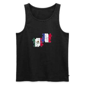 Mexico France Vintage Flag Mexicans - Men's Premium Organic Tank Top - black - Front - Michal (187cm)