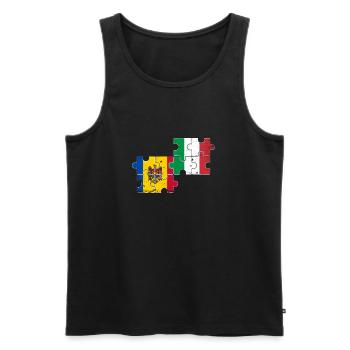 Moldau Italien Vintage Flagge Italienisch Moldauer - Männer Premium Bio Tank Top - Schwarz - Vorne - AI Model Male 178 light (178cm)