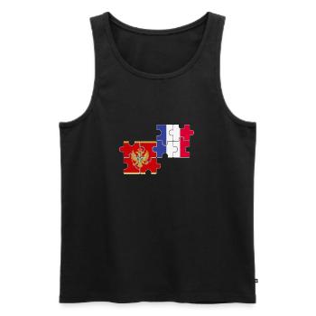 Montenegro Frankreich Flagge Montenegriner - Männer Premium Bio Tank Top - Schwarz - Vorne - AI Model Male 178 light (178cm)