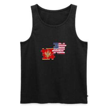 Montenegro USA Flagge Amerikaner Montenegriner - Männer Premium Bio Tank Top - Schwarz - Vorne - AI Model Male 178 light (178cm)