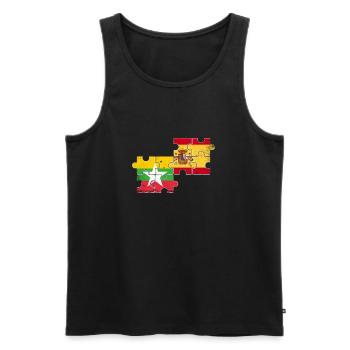 Myanmar Spanien Vintage Flagge Spanisch Myanmare - Männer Premium Bio Tank Top - Schwarz - Vorne - Michal (187cm)