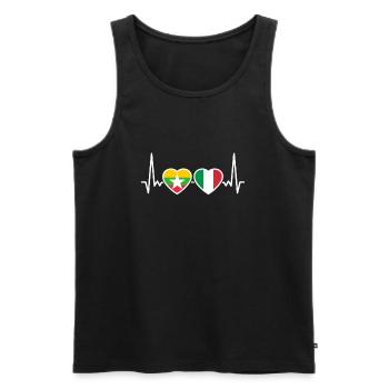 Myanmar Italy heartbeat flag Myanmare - Men's Premium Organic Tank Top - black - Front - AI Model Male 178 light (178cm)