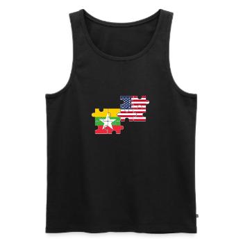 Myanmar USA Flag American Myanmare - Men's Premium Organic Tank Top - black - Front - AI Model Male 178 light (178cm)