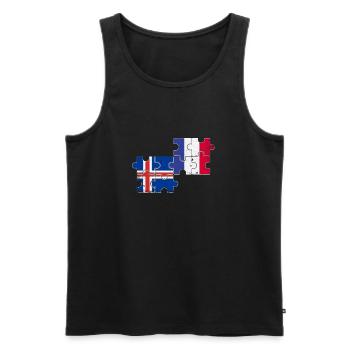 Iceland France Vintage Flag Icelandic - Men's Premium Organic Tank Top - black - Front - Michal (187cm)