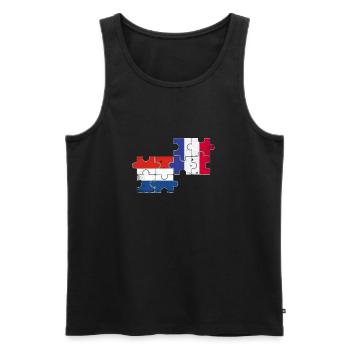 Pays-Bas France Vintage Flag Néerlandais - Débardeur bio Premium Homme - noir - Devant - Michal (187cm)
