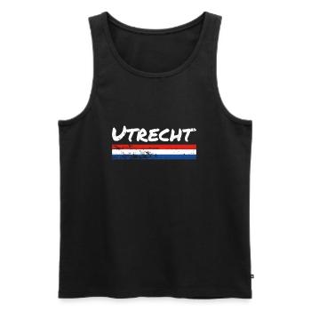 Utrecht Netherlands Vintage Dutch Flag - Men's Premium Organic Tank Top - black - Front - Michal (187cm)