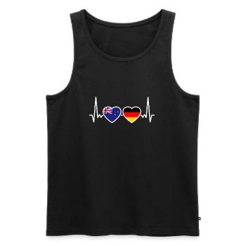 Nouvelle-Zélande Allemagne Heartbeat Flag - Débardeur bio Premium Homme - noir - Devant - Michal (187cm)