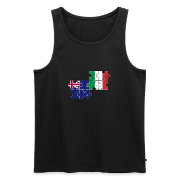Neuseeland Italien Vintage Flagge Neuseeländer - Männer Premium Bio Tank Top - Schwarz - Vorne - Michal (187cm)