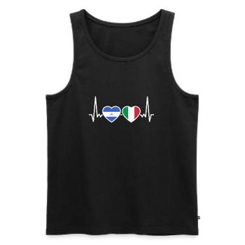 Nicaragua Italien Herzschlag Flagge Nicaraguaner - Männer Premium Bio Tank Top - Schwarz - Vorne - Michal (187cm)