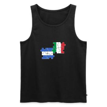 Nicaragua Italien Flagge Italienisch Nicaraguaner - Männer Premium Bio Tank Top - Schwarz - Vorne - Michal (187cm)