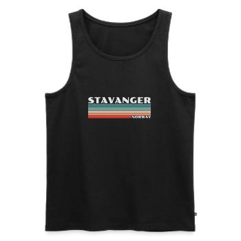 Stavanger, Norvège, Retro, Norvège, Norvégien - Débardeur bio Premium Homme - noir - Devant - Michal (187cm)