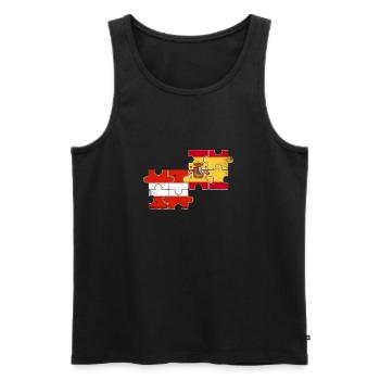 Austria Spain Vintage Flag Austrian - Men's Premium Organic Tank Top - black - Front - Michal (187cm)