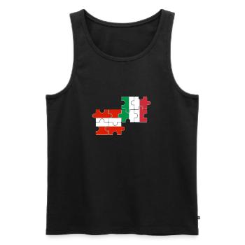 Austria Italy Flag Italian Austrian - Men's Premium Organic Tank Top - black - Front - Michal (187cm)