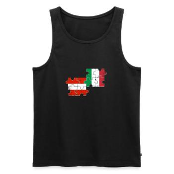 Austria Italy Vintage Flag Austrian - Men's Premium Organic Tank Top - black - Front - Michal (187cm)