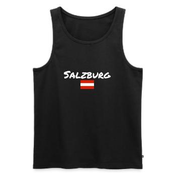 Salzbourg, Autriche, Drapeau autrichien - Débardeur bio Premium Homme - noir - Devant - Michal (187cm)