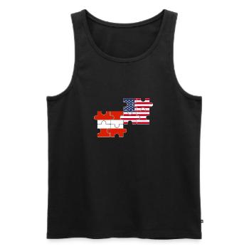 Austria USA Flag American Austria - Men's Premium Organic Tank Top - black - Front - Michal (187cm)