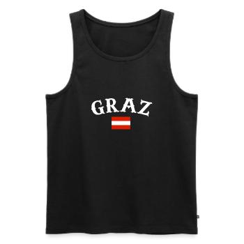 Graz, Autriche, Drapeau, Autriche, Autriche - Débardeur bio Premium Homme - noir - Devant - AI Model Male 178 light (178cm)