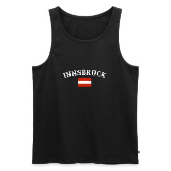 Innsbruck Austria Vintage Austrian Flag - Men's Premium Organic Tank Top - black - Front - Michal (187cm)