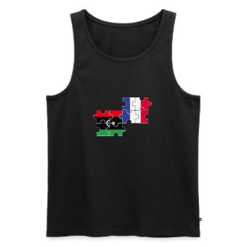 Libya France Flag French Libyan - Men's Premium Organic Tank Top - black - Front - AI Model Male 178 light (178cm)