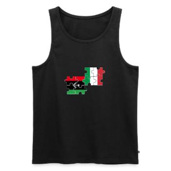 Libya Italy Flag Italian Libyan - Men's Premium Organic Tank Top - black - Front - AI Model Male 178 light (178cm)