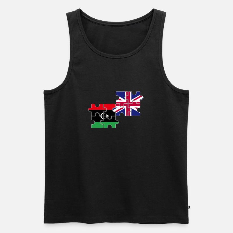 Libye Royaume-Uni Drapeau britannique libyen - Débardeur bio Premium Homme - noir