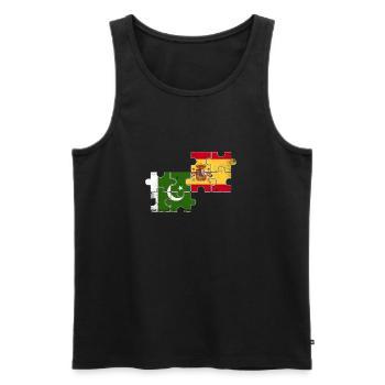 Pakistan Spain Vintage Flag Pakistani - Men's Premium Organic Tank Top - black - Front - AI Model Male 178 light (178cm)