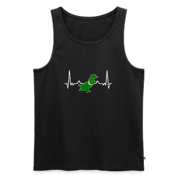 Pakistan Vintage Heartbeat Card Flag - Men's Premium Organic Tank Top - black - Front - AI Model Male 178 light (178cm)