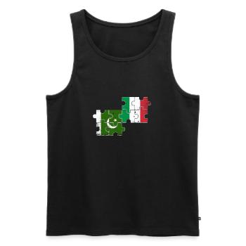 Pakistan Italy Vintage Flag Pakistani - Men's Premium Organic Tank Top - black - Front - AI Model Male 178 light (178cm)