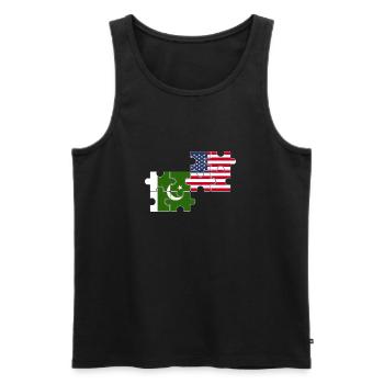 Pakistan USA Flag American Pakistani - Men's Premium Organic Tank Top - black - Front - AI Model Male 178 light (178cm)