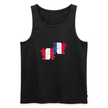 Drapeau du Pérou France Drapeau de la France Péruvien - Débardeur bio Premium Homme - noir - Devant - AI Model Male 178 light (178cm)