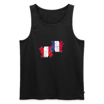 Peru Frankreich Vintage Flagge Franzose Peruaner - Männer Premium Bio Tank Top - Schwarz - Vorne - AI Model Male 178 light (178cm)
