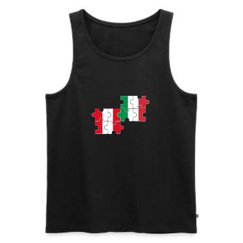 Pérou Italie Drapeau Italiens Péruviens - Débardeur bio Premium Homme - noir - Devant - AI Model Male 178 light (178cm)
