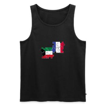 Kuwait Frankreich Vintage Flagge Kuwaiter - Männer Premium Bio Tank Top - Schwarz - Vorne - AI Model Male 178 light (178cm)