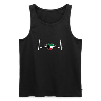 Kuwait Herzschlag Kuwaitische Flagge Kuwaiter - Männer Premium Bio Tank Top - Schwarz - Vorne - AI Model Male 178 light (178cm)