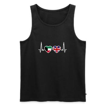 Kuwait UK Vintage Herzschlag Flagge Kuwaiter - Männer Premium Bio Tank Top - Schwarz - Vorne - AI Model Male 178 light (178cm)