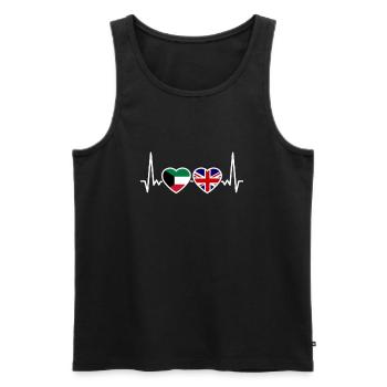 Kuwait UK Herzschlag Flagge Britischer Kuwaiter - Männer Premium Bio Tank Top - Schwarz - Vorne - AI Model Male 178 light (178cm)