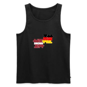 Latvia Germany Flag German Latvian - Men's Premium Organic Tank Top - black - Front - AI Model Male 178 light (178cm)