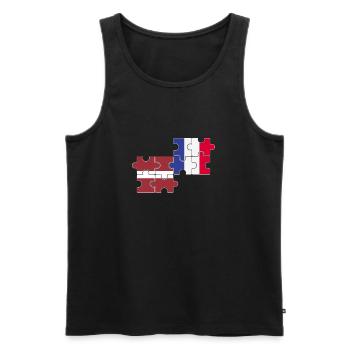 Latvia France Flag French Latvian - Men's Premium Organic Tank Top - black - Front - AI Model Male 178 light (178cm)