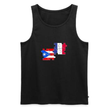 Porto Rico France Drapeau Portoricain - Débardeur bio Premium Homme - noir - Devant - Michal (187cm)